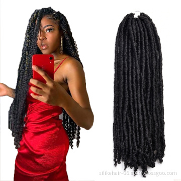 Hot Selling 18 inch Bohemian Locs Women Faux Dreadlocks Braids Goddess Faux Locs Synthetic Crochet Braiding Hair Extensions